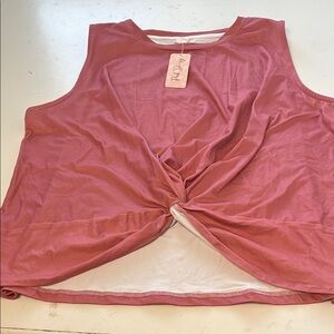 Pink Daisy XL Pink Sleeveless Front Knot Blouse NWT